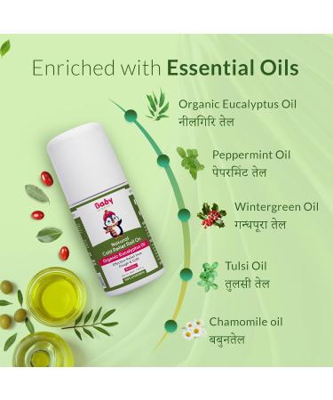 Baby.Organo Natural Cold Relief Roll On with Organic Eucalyptus Oil for Cold and Cough l Nose Block l Chest Congestion 40ml - Buy Online on GoSupps.com