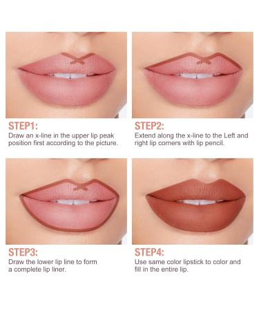 Boobeen 2Pcs Lip Liner & Lipstick Set - Velvety Nude Lip Crayon Ultra-Long-Lasting Matte Lip Gloss Gift Set for Women | International Shipping - Buy Online on GoSupps.com