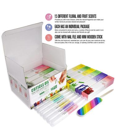 15pcs Cuticle Oil Pen Kit for Nail Care - Hangnail Treatment & Repair Serum with Vitamin E - Moisturizer & Strengthener for Damaged Nails - Lavender Essential Oil - Bulk Purchase Option - Buy Online on GoSupps.com