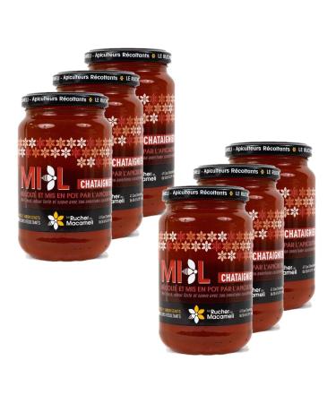 Set of 6 Chestnut Honey – Isère – Rhône Alpes – Le Rucher de Macameli – Pot 500 g
