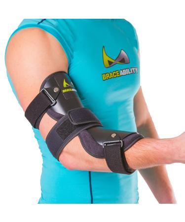 BraceAbility Cubital Tunnel Syndrome Elbow Brace | Splint to Treat Pain from Ulnar Nerve Entrapment, Hyperextended Elbow Prevention and Post Surgery Arm Immobilizer - M (Medium/Large) - Buy Online on GoSupps.com