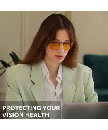 Clip-On Blue Light Blocking Glasses for Large Prescription Glasses - Unisex TS103-3 Non-Flip - Buy Online on GoSupps.com