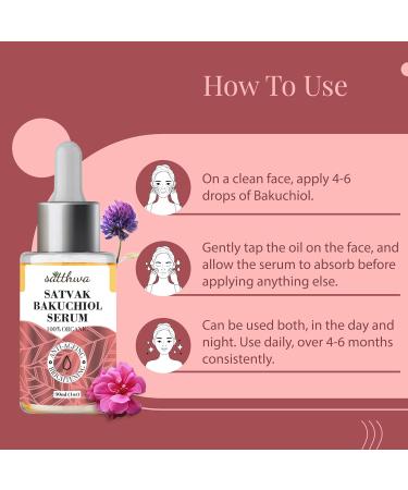 Buy Satthwa Organic Bakuchiol Face Serum - Vegan Anti-Aging & Anti-Wrinkle Serum with Vitamin C & Ashwagandha - 1oz/30ml - International Shipping - Buy Online on GoSupps.com