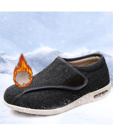Men's Extra Wide Diabetic Shoes | Warm Plush Fleece Orthopedic Sneakers for Swollen Feet | Adjustable Lightweight Non-Slip | Size 6.5 Black - Buy Online on GoSupps.com