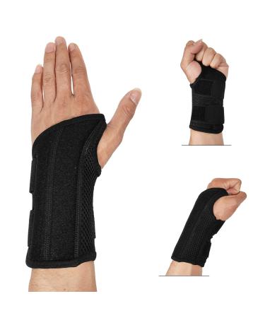 Wrist Support Breathable Carpal Tunnel Wrist Brace Compression with Metal Splint Elastic Adjustable Wrist Straps for Arthritis Joint Pain Tendonitis Sprains Relief Sleep Aids for Adult (Left(S/M)) Left (S/M)