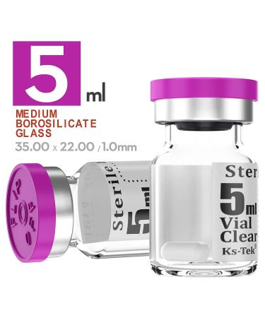 Ks-Tek 5ml Sterile Empty Vials with Self-Healing Injection Port & Aluminum Cap (Pack of 10) - Sterile Packaging - Buy Online on GoSupps.com