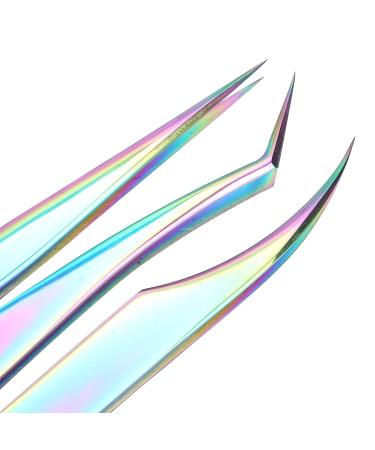 3-Part Non-Slip Eyelash Tweezers Set - Stylish Curved Design for Eyelash Extensions - Buy Online on GoSupps.com