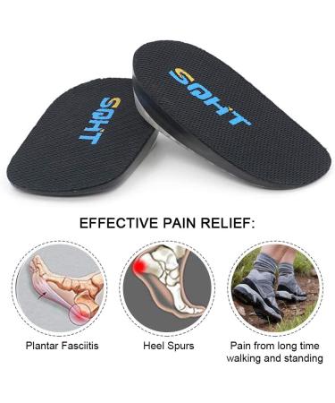 SQHT Gel Heel Lift Inserts for Height Increase - Achilles Tendon Cushion - Men and Women - Large (1 Inch) - Black - Pack of 2 - Buy Online on GoSupps.com