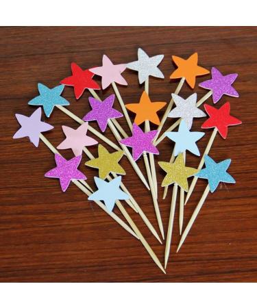 ccHuDE 100 Pcs Star Cupcake Toppers Mini Cake Star Sticks Little Star Cake Toppers Cupcake Party Picks Cake Decorations Picks - Buy Online on GoSupps.com