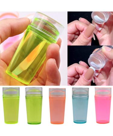 One-Piece Transparent Silicone Nail Art Stamp & Scraper - DIY Manicure Tools for Perfect Nail Decoration - Pink - Buy Online on GoSupps.com