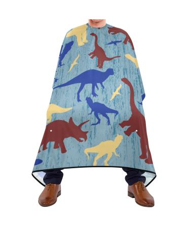 Waterproof Barber Cape -Silhouettes Of Dinosaur Cheetah Haircut Bib for Men Unisex Hair Cutting Cape(8rp1a)