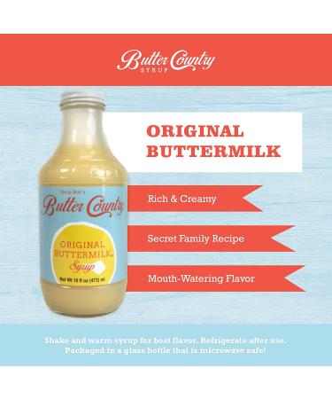 Uncle Bob's Butter Country Rich & Creamy Buttermilk Syrup - Original Flavor - 16 fl oz - Buy Online on GoSupps.com