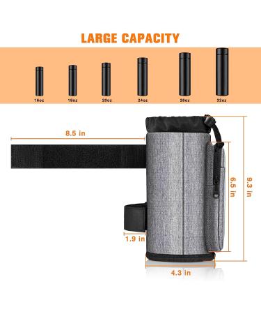 FINPAC Universal Bike Cup Holder with Phone Pockets - Gray | For Stroller, Walker, Golf Cart, Rollator, Scooter | Outdoor Drink Holder for Biking - Buy Online on GoSupps.com