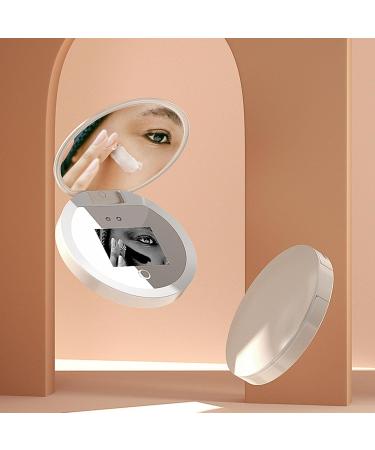 UV Camera Mirror 2X Magnification 3.5 Inch Compact Mirror with LED Light Professional Sunscreen Testing Mirror Handheld Makeup Mirror for Travel Outdoor - Buy Online on GoSupps.com