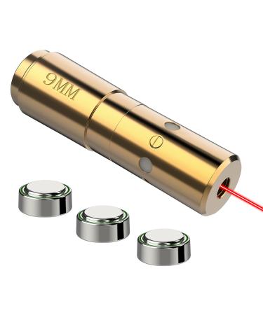 MidTen 9mm Bore Sight Cal Red Dot Boresighter Rem Gauge with Three Batteries