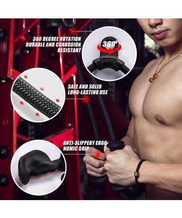 KKH Ergonomic Triceps Rope Pull Down with Anti-Slippery Natural Rubber Grip for Activating More Muscle Fibers-Gym Rope for Push Downs  Triceps Pull Downs Crunches  Facepulls Ergonomic Triceps Rope 36" - Buy Online on GoSupps.com