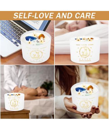 Healing Crystal Candle - Zodiac Manifestation Candle for Pisces Cancer Scorpio | Spiritual Gifts for Women | 12 Oz Meditation Healing Candle with Crystals - Buy Online on GoSupps.com