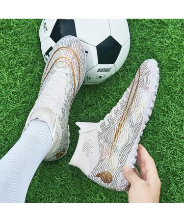 Vlookst High Top Soccer Shoes for Men Women and Kids - Professional Football Training & Outdoor Sport - Size 35 EU - White - Buy Online on GoSupps.com