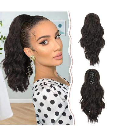 Sofeiyan ponytail extension clip in claw hair part ponytail hair extension long corrugated curly ponytail with clip hair extension art hair heat -resistant for women brown dark brown - Buy Online on GoSupps.com