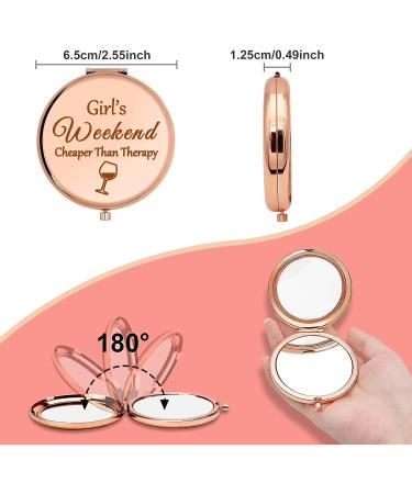 Girls Weekend Compact Makeup Mirror - Friendship Gift for Teens, Sister, Best Friend - Ideal for Girls Getaway, Bachelorette Party, Vacation - Travel Size - Buy Online on GoSupps.com