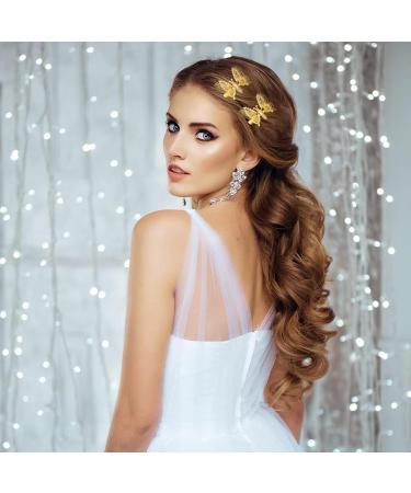 DJFOG 22-Piece Set of Moving Wings Butterfly Hair Clips - Dynamic Winged Butterflies Hairpins in Gold - Elegant Accessories for Women and Girls Hairstyles - Buy Online on GoSupps.com