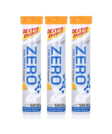 Dextro Energy Zero Calories Effervescent Tablets Orange flavour 80g (pack of 3)