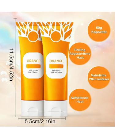 2PCS Orange Exfoliating Gel For Face & Body Exfoliating Cleansing Gel Scrub Moisturize Skin All Types Skin - Buy Online on GoSupps.com