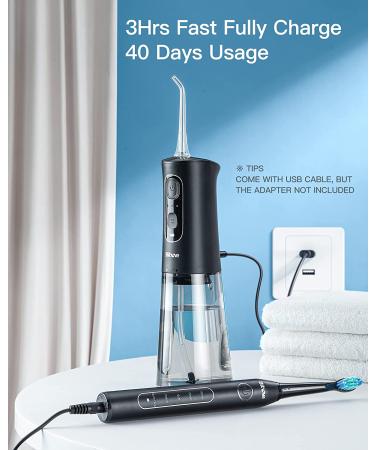 Bitvae Electric Toothbrush with Water Flosser - 4H Charge, 30 Days Use, 5 Sonic Modes, Cordless Dental Flosser Picks, 4 Brush Heads, 4 Water Jet Tips - Buy Online on GoSupps.com