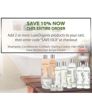 Sulfate Free Moroccan Argan Oil Shampoo for Color Treated and Keratin Treated Hair - Smooths Damaged, Dry, Curly, Frizzy Hair - SLS and Cruelty Free - 16oz Made in USA by LuxeOrganix - Buy Online on GoSupps.com