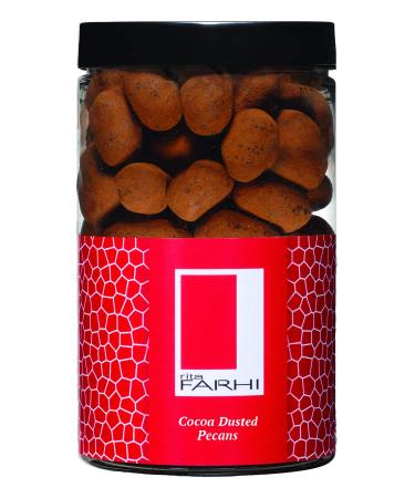 Rita Farhi Cocoa Dusted Belgian Milk Chocolate Coated Caramelised Pecans in a Luxury Gift Jar 290 g Cocoa Dusted Pecans