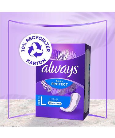 Always Dailies Protect Long Panty Liners for Women - 64 Unscented & Breathable Pads - Gigapack Flexible Comfort - Buy Online on GoSupps.com