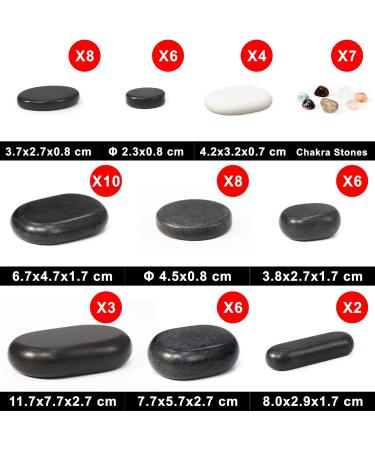 Master Massage Hot Stone Basalt Stone Set - 60 Pieces of 100% Natural Stones in Decorative Bamboo Box for Relaxation Therapy - Buy Online on GoSupps.com