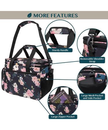 Pavilia Knitting Bag Yarn Storage Tote - Crochet Organizer with Dividers for Knitting Accessories, Yarn, Needles, Hooks - Soft Rose - Buy Online on GoSupps.com