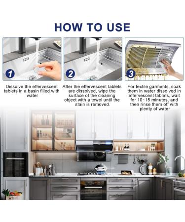 KUIRUNRX Multifunctional Cleaning Tablets Organic Multifunctional Cleaning Tablets For Kitchen Cleaning Removing Rust and Stains (30 Pieces) - Buy Online on GoSupps.com