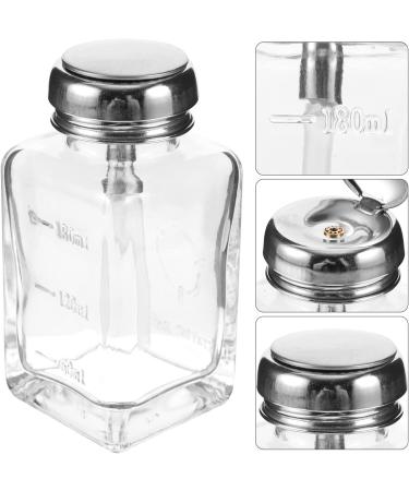 Beaupretty Clear Glass Push Down Dispenser Bottle for Nail Polish and Makeup Remover 180ML Empty One Touch Glass Pump Dispenser with Flip Top Cap - Buy Online on GoSupps.com