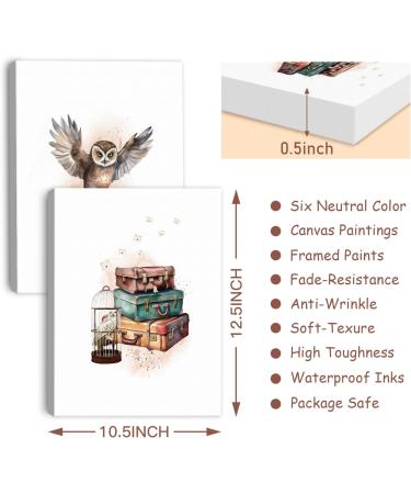 Magical Owl Canvas Wall Art for Kids - Enchanting Flying Broom & Book Decor | 27x32cm Baby Bedroom Decoration - Buy Online on GoSupps.com