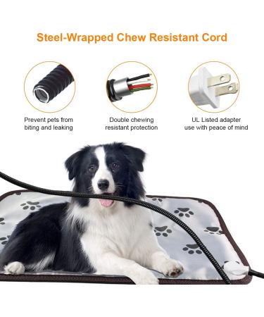 AILEEPET Pet Heating Pad Large  Dog Cat Heating Pad Indoor Auto Power Off Warming Mat M:23X17 IN - Buy Online on GoSupps.com