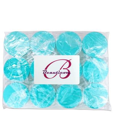 Beauticom 12 Piece 1 oz Acrylic Round Clear Jars with Flat Top Lids - Perfect for Creams Lotions Makeup & Herbs - SKY BLUE TEAL - Buy Online on GoSupps.com