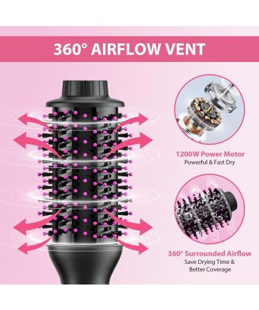 Buy MiroPure 4-in-1 Hair Dryer Brush - Hot Air Brush for Volumizing & Styling | Fast Drying Adjustable Heat Settings Oval Barrel - Rose Red | International Shipping Available - Buy Online on GoSupps.com