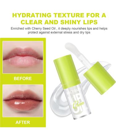 LOPHE Plumping Lip Oil Makeup Lip Gloss Crystal Jelly Lip Care Oil Long Moisturizing Lip Gloss Tinted Lip Oil Non-Sticky FInish High-Shine 12 Hours Hydrating Light Clear Liquid Lipsticks(White) - Buy Online on GoSupps.com