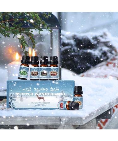 SALKING Winter Essential Oils Set for Aromatherapy & Candle Making - Cinnamon, Sugar Cookie, Cranberry, Peppermint, Gingerbread Scents - Buy Online on GoSupps.com