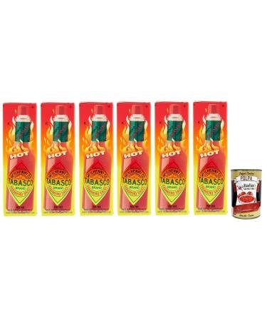 Italian Gourmet E.R. Set of 6 Tabasco Habanero sauces - For the hottest Tabasco sauces Habanero peppers are processed - 60 ml + Italian Gourmet Polpa di Pomodoro 400 g