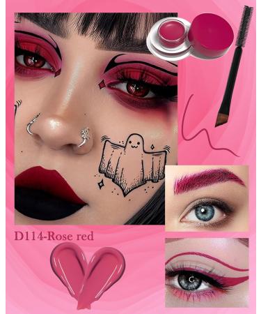 Waterproof Matte Gel Eyeliner Pot- Rose Long Lasting Cream Eyeliner Eyebrow Gel High Intensity Pigments Smudge-proof Eye Liner Brow Cream for Halloween Cosplay Show Eye Liner Brow Face Makeup-#114 - Buy Online on GoSupps.com