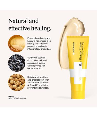 First Honey Manuka Honey Cream for Dry & Itchy Skin - Fast Relief for Eczema, Rosacea, Psoriasis & Dermatitis - Natural, Safe for Babies & Toddlers - 1.75 oz - Buy Online on GoSupps.com