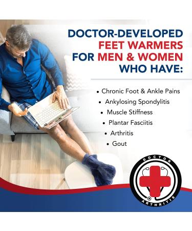 Copper Infused Foot Compression Sleeves/Plantar Fasciitis Socks + Doctor Written Handbook & Heated Booties in Blue - Buy Online on GoSupps.com