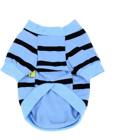 Zweitea Dog Shirts for Small Dogs - Summer Striped T-Shirt Soft Cotton Puppy Clothes with Love Heart Design Blue L - Ideal Chihuahua Pullover - Buy Online on GoSupps.com