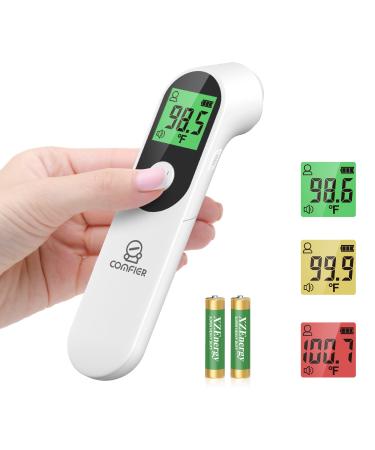 Comfier Touchless Forehead Thermometer for Adults and Kids, Infrared Digital Thermometer for Home with Fast and Accurate Reading, Baby Thermometer with 3 in 1 Large LCD Display & Voice Broadcast