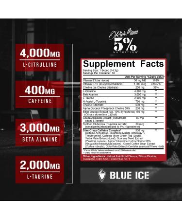 5% Nutrition Rich Piana 3-Stack | 5150 High-Stim Pre-Workout + FullAF Stim-Free Pre-Workout + AllDayYouMay Amino Acids BCAAs (Choose Your Flavors) 5150 + FullAF + ADYM - Buy Online on GoSupps.com