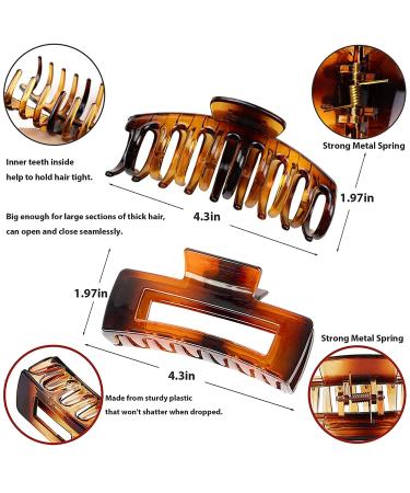 Large Hair Claw Clips 8 Pack - Strong Hold Claw Clips for Thick Hair - 2 Styles - Hair Clamps & Jaw Clips - Neutral Colors - Buy Online on GoSupps.com