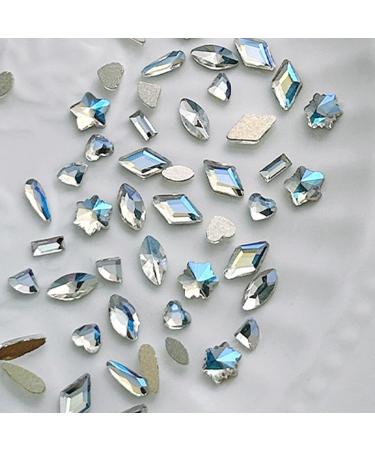 FEIlei 100Pcs Mixed Glass Crystal Hybrid Diamond Rhinestones Nail Art Decorations Drop Rhombus Flatback Stones 3D Gems - Buy Online on GoSupps.com